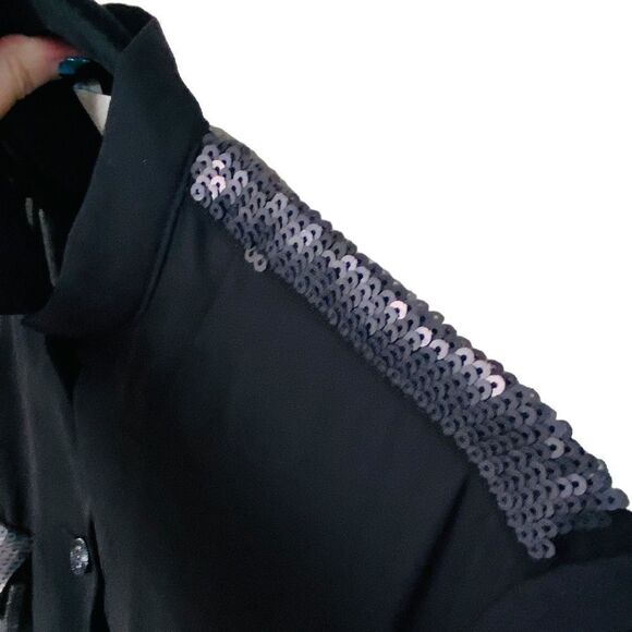 3.1 Phillip Lim Black 100% Silk Sequin Accent Sleeveless Blouse Sz 4 - Picture 5 of 16